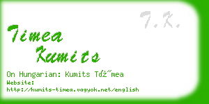 timea kumits business card